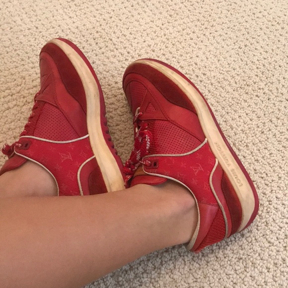 VINTAGE LOUIS VUITTON RED SNEAKERS - Picture 1 of 3